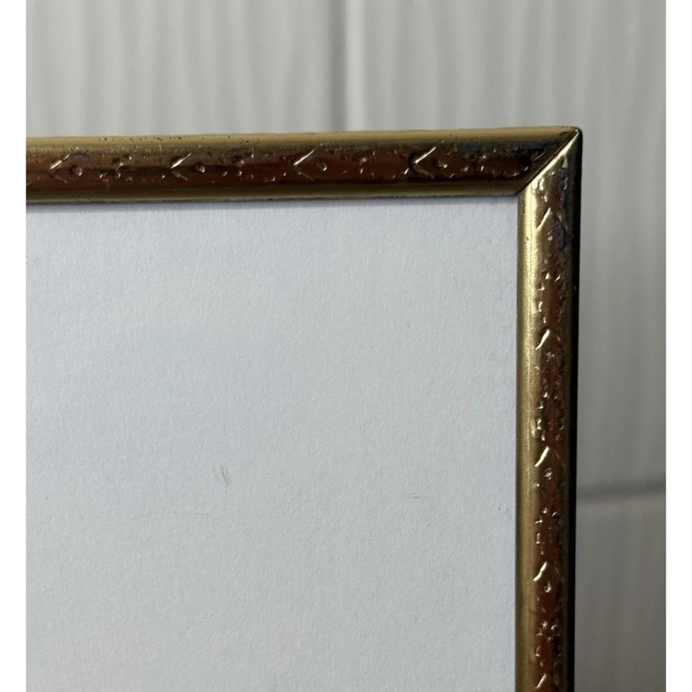 Lot of 2 Vintage MCM Hollywood Brass Metal Picture Frame Gold Tone 8 x 10 GUC